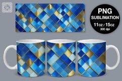 3D Mosaic mug PNG sublimation. 11 &amp; 15 oz mug wrap Product Image 1