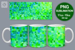 3D Mosaic mug PNG sublimation. 11 &amp; 15 oz mug wrap Product Image 1