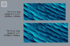 3D Waves PNG sublimation. 11 & 15 oz mug wrap Product Image 2
