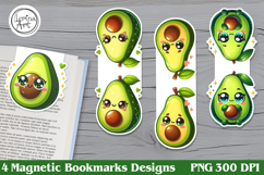 Cute Avocado Magnetic Bookmarks 4 PNG Product Image 1