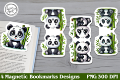 Cute Panda Magnetic Bookmarks 4 PNG Product Image 1