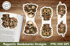 Gothic Magnetic Bookmarks 4 PNG Product Image 1