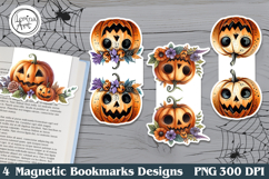 Halloween Magnetic Bookmarks 4 PNG Product Image 1