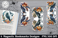 Raven / Halloween Magnetic Bookmarks 4 PNG Product Image 1