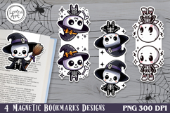 Cute Skeleton / Halloween Magnetic Bookmarks 4 PNG Product Image 1