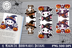Cute Kitty / Halloween Magnetic Bookmarks 4 PNG Product Image 1