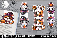 Cute Kitty / Halloween Magnetic Bookmarks 4 PNG Product Image 1