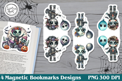 Zombie / Halloween Magnetic Bookmarks 4 PNG Product Image 1