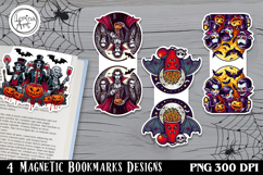 Vampires / Halloween Magnetic Bookmarks 4 PNG Product Image 1