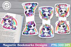 Unicorn Magnetic Bookmarks 4 PNG Product Image 1