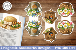 Vintage Magnetic Bookmarks 4 PNG Product Image 1