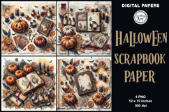 Halloween digital papers. Junk Journal page. Scrapbook Product Image 1