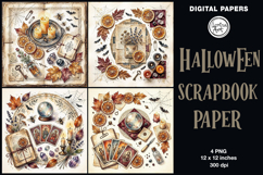 Halloween digital papers. Junk Journal page. Scrapbook Product Image 1