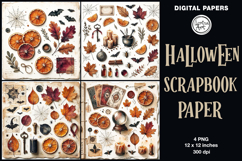 Halloween digital papers. Junk Journal page. Scrapbook Product Image 1
