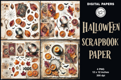 Halloween digital papers. Junk Journal page. Scrapbook Product Image 1