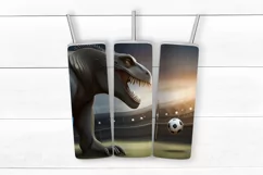 Tumbler Sublimation| Dinosaur Soccer Tumbler Wrap 20oz PNG Product Image 6
