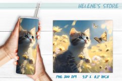 Cat Sublimation tumbler wrap | Summer cat | png Product Image 1