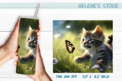 Cat Sublimation tumbler wrap | Summer cat | png Product Image 1