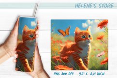 Kitty skinny tumbler wrap 20 oz | Summer cat | png Product Image 1