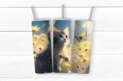 Cat Sublimation tumbler wrap | Summer cat | png Product Image 5