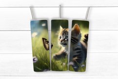 Cat Sublimation tumbler wrap | Summer cat | png Product Image 2