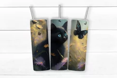 Cat Sublimation tumbler wrap | Summer cat | png Product Image 5