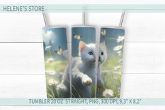 Cat Sublimation tumbler wrap | Summer kitty | png Product Image 2