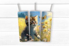Cat Sublimation tumbler wrap | Summer cat | png Product Image 6
