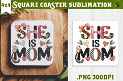 Square Coaster | Mothers Day | Flowers, Mom Product Image 1
