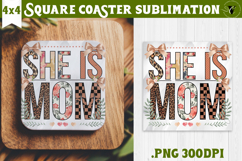 Square Coaster | Mothers Day | Flowers, Mom Product Image 1
