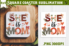 Square Coaster | Mothers Day | Flowers, Mom Product Image 1