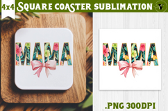 Square Coaster | Mothers Day | Flowers, Mom Product Image 1