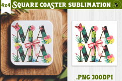 Square Coaster | Mothers Day | Flowers, Mom Product Image 1
