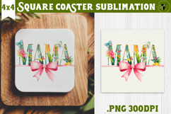 Square Coaster | Mothers Day | Flowers, Mom Product Image 1