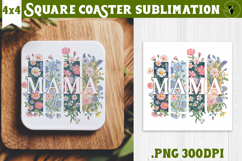 Square Coaster | Mothers Day | Flowers, Mom Product Image 1
