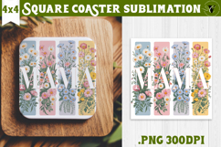 Square Coaster | Mothers Day | Flowers, Mom Product Image 1