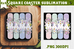 Square Coaster | Mothers Day | Flowers, Mom Product Image 1