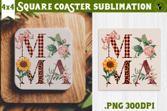 Square Coaster | Mothers Day | Flowers, Mom Product Image 1