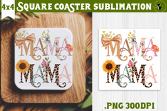 Square Coaster | Mothers Day | Flowers, Mom Product Image 1