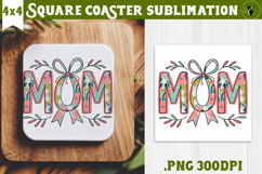 Square Coaster | Mothers Day | Flowers, Mom Product Image 1