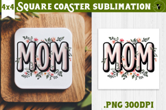 Square Coaster | Mothers Day | Flowers, Mom Product Image 1