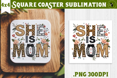 Square Coaster | Mothers Day | Flowers, Mom Product Image 1