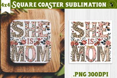 Square Coaster | Mothers Day | Flowers, Mom Product Image 1