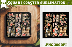 Square Coaster | Mothers Day | Flowers, Mom Product Image 1