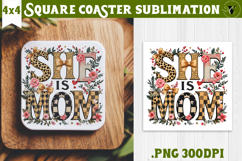 Square Coaster | Mothers Day | Flowers, Mom Product Image 1