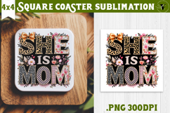 Square Coaster | Mothers Day | Flowers, Mom Product Image 1