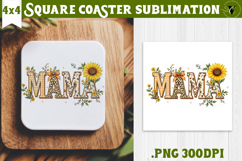 Square Coaster | Mothers Day | Flowers, Mom Product Image 1