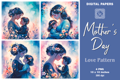 Mother&#039;s Day Digital papers. PNG Product Image 1