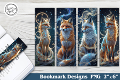 Fox Printable Bookmark 4 PNG Product Image 1