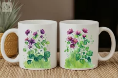 Watercolor Wild Flowers cliparts . PNG sublimation Product Image 5